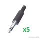 USE SK 3 JACK dugó, műanyag, törésgátlóval, sztereo, 6,3 mm, 5 db / csomag