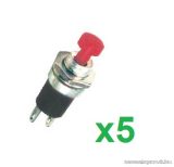   USE SP 01/RD Mini záró nyomógomb, 1 áramkör, 12 V, piros, 5 db / csomag