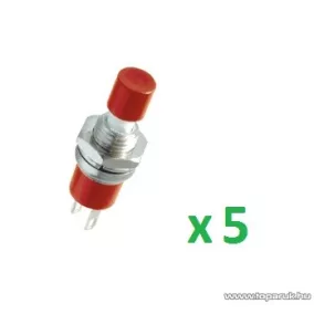   USE SP 02/RD Mini záró nyomógomb, 1 áramkör, 12 V, piros, 5 db / csomag