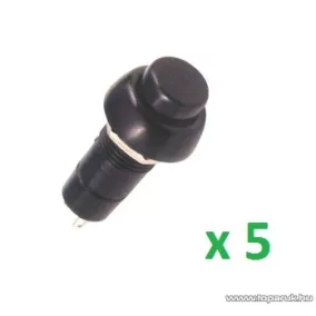   USE SP 10/BK Záró nyomógomb, 1 áramkör, záró - OFF - (ON), 250 V, fekete, 5 db / csomag