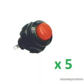   USE SP 12/RD Záró nyomógomb, 1 áramkör, záró - OFF - (ON), 250 V, piros, 5 db / csomag