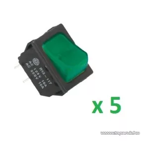   USE STV 02 Világítós billenőkapcsoló, 2 áramkör - 2 állás, 250 V, zöld, 5 db / csomag