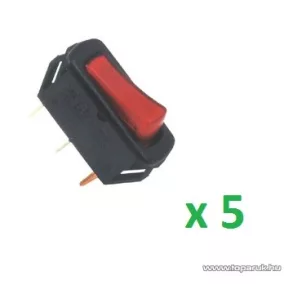   USE STV 03 Világítós billenőkapcsoló, 1 áramkör - 2 állás, 250 V, piros, 5 db / csomag
