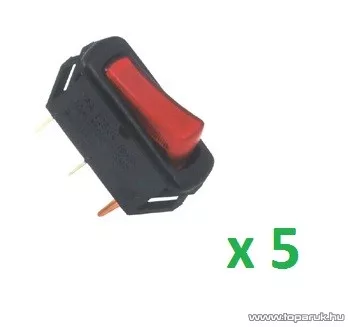 USE STV 03 Világítós billenőkapcsoló, 1 áramkör - 2 állás, 250 V, piros, 5 db / csomag