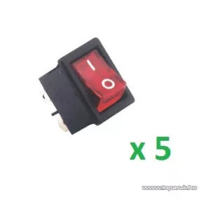   USE STV 05 Világítós billenőkapcsoló, 2 áramkör - 2 állás, 250 V, piros, 5 db / csomag