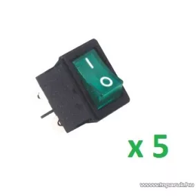   USE STV 06 Világítós billenőkapcsoló, 2 áramkör - 2 állás, 250 V, zöld, 5 db / csomag