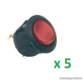   USE STV 07 Világítós billenőkapcsoló, 1 áramkör - 2 állás, 250 V, piros, 5 db / csomag