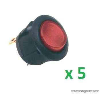 USE STV 07 Világítós billenőkapcsoló, 1 áramkör - 2 állás, 250 V, piros, 5 db / csomag