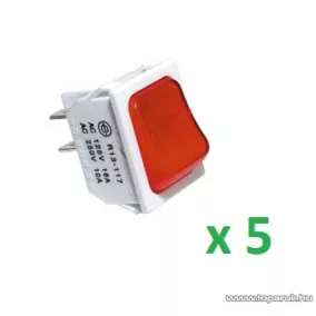   USE STV 101 Világítós billenőkapcsoló, 2 áramkör - 2 állás, 250 V, fehér-piros, 5 db / csomag
