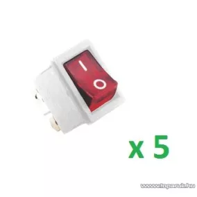   USE STV 105 Világítós billenőkapcsoló, 2 áramkör - 2 állás, 250 V, fehér-piros, 5 db / csomag