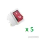 USE STV 105 Világítós billenőkapcsoló, 2 áramkör - 2 állás, 250 V, fehér-piros, 5 db / csomag