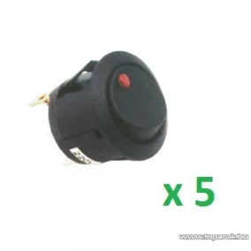   USE STV 11 Világítós billenőkapcsoló, 1 áramkör - 2 állás, 250 V, piros, 5 db / csomag
