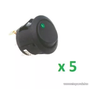   USE STV 12 Világítós billenőkapcsoló, 1 áramkör - 2 állás, 250 V, zöld, 5 db / csomag