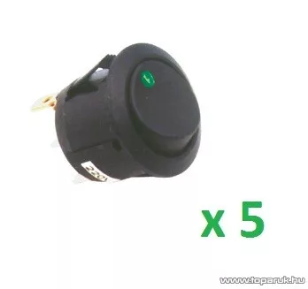 USE STV 12 Világítós billenőkapcsoló, 1 áramkör - 2 állás, 250 V, zöld, 5 db / csomag