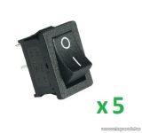   USE ST 1/BK Mini billenőkapcsoló, 1 áramkör - 2 állás, 250 V, fekete, 5 db / csomag