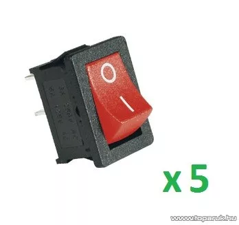 USE ST 1/RD Mini billenőkapcsoló, 1 áramkör - 2 állás, 250 V, piros, 5 db / csomag