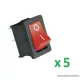 USE ST 1/RD Mini billenőkapcsoló, 1 áramkör - 2 állás, 250 V, piros, 5 db / csomag