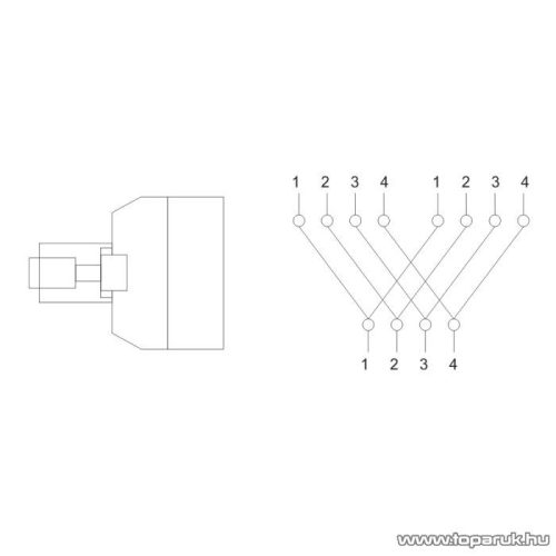 USE TS 16-2/WH/X 6P4C Y elosztó, 1 dugó - 2 aljzat, fehér, 1 db