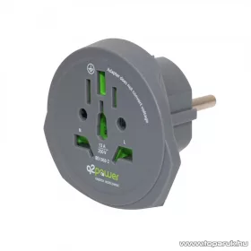 q2power 1.100100-TH Utazó adapter, World to Europe