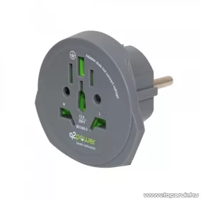 q2power 1.100100-TH Utazó adapter, World to Europe