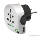  q2power 1.100110 Utazó adapter, World to Europe USB csatlakozóval