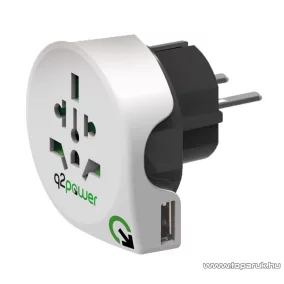   q2power 1.100110 Utazó adapter, World to Europe USB csatlakozóval
