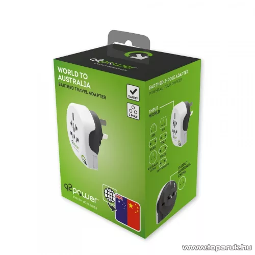 q2power 1.100160 Utazó adapter, World to Australia, China