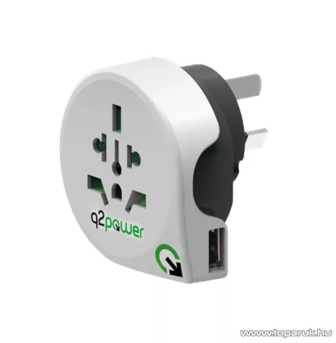 q2power 1.100170 Utazó adapter, World to Australia USB csatlakozóval