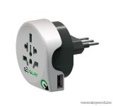   q2power 1.100190 Utazó adapter, World to Italy USB csatlakozóval