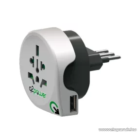   q2power 1.100190 Utazó adapter, World to Italy USB csatlakozóval