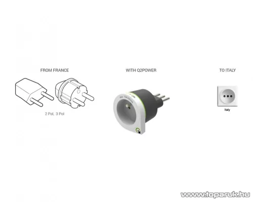 q2power 1.200240 Utazó adapter, France to Italy
