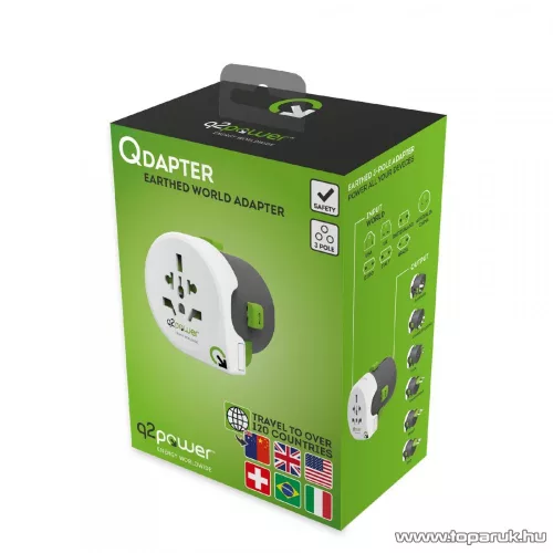q2power 2.100100 Utazó adapter, Qdapter to World
