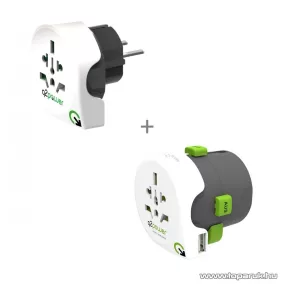   q2power 2.100130 Utazó adapter készlet (2db-os), Qdapter 360 USB csatlakozóval