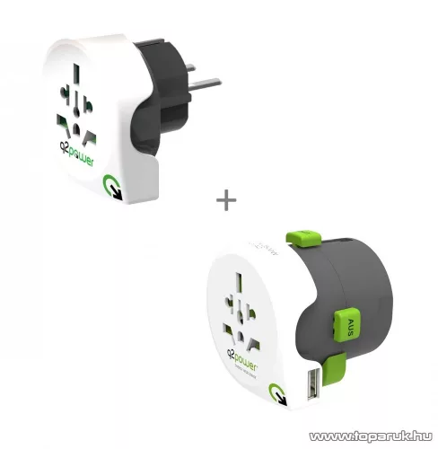 q2power 2.100130 Utazó adapter készlet (2db-os), Qdapter 360 USB csatlakozóval