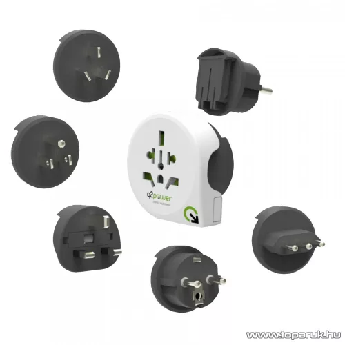 q2power 2.200100 Utazó adapter, Qplux World 5 in 1