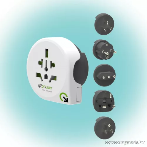 q2power 2.200100 Utazó adapter, Qplux World 5 in 1