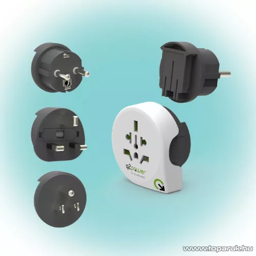 q2power 2.200110 Utazó adapter, Qplux World 3 in 1