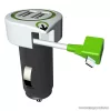 q2power 3.100120 Autós USB töltő, 2 db USB aljzattal + 1 db kihúzható Apple iPhone Lightning töltőkábel