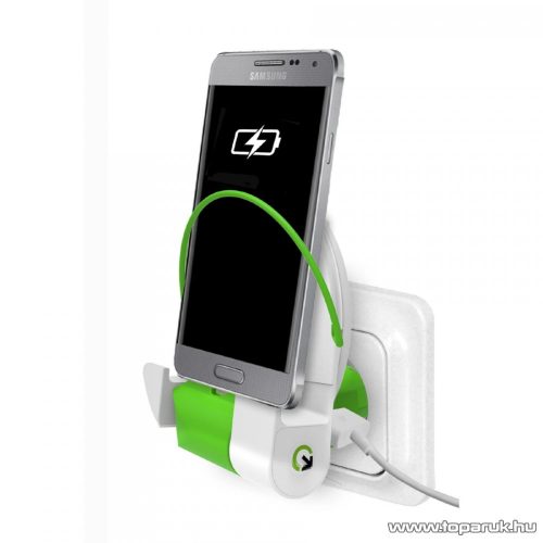 q2power 3.200100 Mobiltartó és töltő, dokkoló, 1 db USB aljzattal + Micro USB csatlakozóval