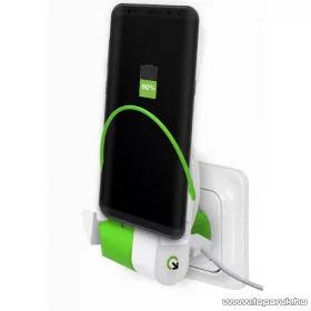  q2power 3.200140 Mobiltartó és töltő, dokkoló, 1 db USB aljzattal + USB Type-C töltő csatlakozó