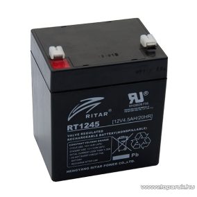   RITAR RT 1245E Zselés, ólom akkumulátor, gondozásmentes szünetmentes akku, 12V, 4,5Ah