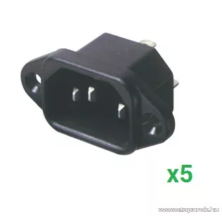 USE AC 2D 3 pólusú AC beépíthető dugó, 5 db / csomag