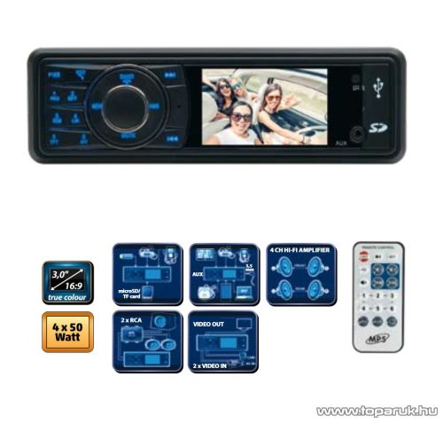 SAL voXbox VB X100 Autórádió és zenelejátszó, fejegység multifunkciós 3,0"-os LCD kijelzővel