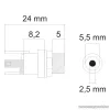 USE SN 12M DC aljzat / csatlakozó, beépíthető 5.5/2.5, 5 db / csomag