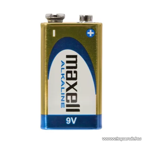 maxell Tartós 9V-os elem, E, 6LR61, Alkaline, 9V (18724)