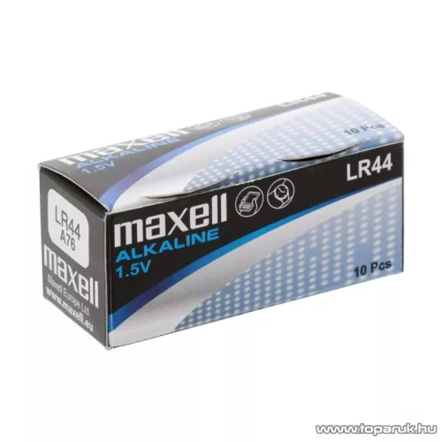 maxell Tartós gombelem, LR44W, Alkaline, 1,5V, 10 db / csomag (18750)
