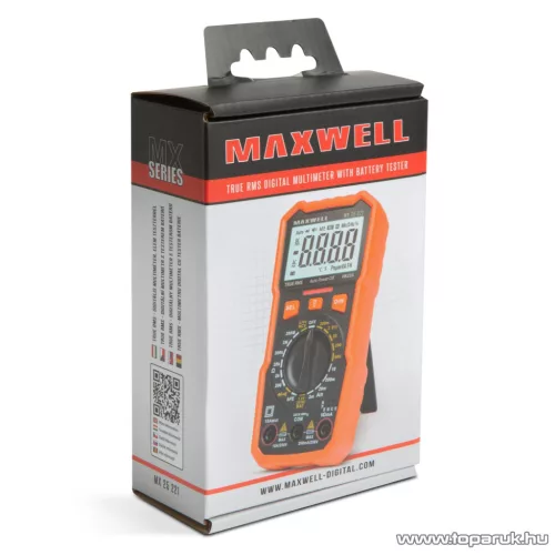 Maxwell MX-25 221 Digitális multiméter elem teszterrel, munkalámpa funkcióval (25221)