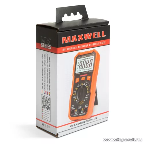 Maxwell MX-25 223 Digitális multiméter elem teszterrel, hőmérsékletméréssel, munkalámpa funkcióval (25223)