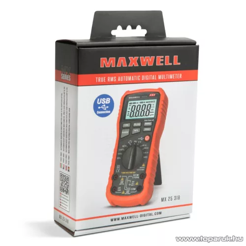 Maxwell MX-25 318 Digitális multiméter, USB kábellel PC-re csatlakoztatható (25318)