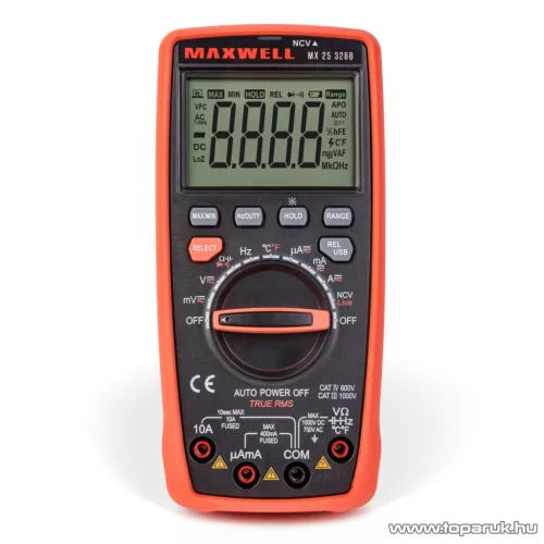 Maxwell MX-25 328B Digitális multiméter 5 az 1-ben, USB-s PC kapcsolattal (25328B)